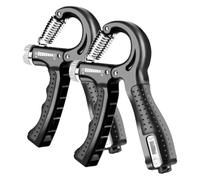 11~132 libbre R-tipo di conteggio impugnatura regolabile for la forza dell'avambraccio allenamento muscolare dinamometro cinque dita riabilitazione(Black)