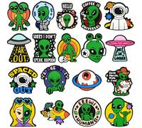 11/18 pezzi Set di charm per scarpe a tema cartone animato alieno e UFO, decorazioni in PVC per scarpe, borse da spiaggia, accessori per scarpe, idea regalo per compleanni, Natale, San Valentino, fest