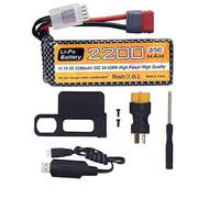 11.1V 2200mAh 35C 3S Spina a T Lipo batteria con cavo di ricarica USB per MJX H16P H16E H16GT H16BM H16PL 14301 RC auto ad alta velocità Drift modello auto giocattolo Aggiornamento batteria