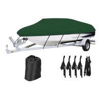 11-27ft Telo Copri-barca Da Pesca, Telo Copri-barca Impermeabile 210D Resistente, Per Scafi A V E A Tre Scafi, Barche Da Pesca E Sci Nautico, Runabout(Green,16~18FT)