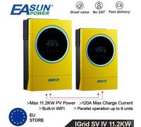 11.2KW Inverter solare ibrido 230VAC MPPT 120A Caricatore solare Ingresso fotovoltaico 2*6000W 450V Luci ad anello a LED Pulsante touchscre WIFI integrato