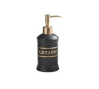 11.4oz Ceramic Soap Dispenser with Gold Plastic Pump Head Smooth Glaze Retro Design, Countertop Lotion(Svart)