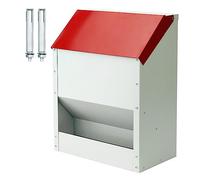 11,5 Kg Mangiatoia Automatica Per Polli Mangiatoia Per Pollame In Metallo di Grandi Dimensioni con Coperchio Mangiatoia Per Polli a Prova di Ratto Montata a Muro Per Polli, Oche, Anatre e Quaglie