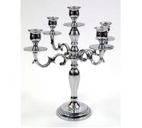 11.5 " Ottone Candelabro Placcato Argento ~Portacandele~ Portacandele 5 Chiaro