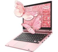 11,6'' Laptop Touch pieghevole a 360°, Laptop Celeron N4020, 6GB RAM 128GB SSD, WiFi (2,4G/5G), Bluetooth, 1366 x 768 IPS, Webcam, PC portatile su misura per i professionisti - Rosa
