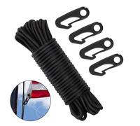 11.6m Bandiera Palo Drizza Corda Clip Kit Scatto Ganci Fascetta Tiraggio Swing