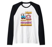 11 anni Axolotly Awesome Cute Axolotl 11° compleanno bambini Maglia con Maniche Raglan