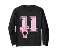 11 anni Compleanno Ragazza Coquette Rosa Fiocco Estetica Maglia a Manica