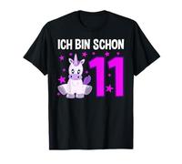 11 anni di compleanno Ich bin schon 11 scritta unicorno ragazza Maglietta