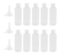 11 bottiglie da viaggio da riempire, set di bottiglie di plastica da 100 ml, con 3 imbuti, bottiglie vuote da viaggio, contenitori per cosmetici, shampoo, lozione, balsamo