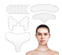 11 cerotti in silicone antirughe, riutilizzabili, morbidi e delicati sulla pelle, sollevano e rassodano, levigano efficacemente le rughe, per fronte, collo, occhi, guance e petto