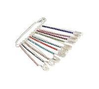 11 clip regolabili in lega per cintura - presa sicura per pantaloni, scialli e abbigliamento esterno (design sicuro per bambini) spilla da cintura in lega, Colored diamonds, come descritto