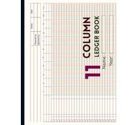 11 Column Ledger Book: Colorful Accounting & Bookkeeping Notebook |Columnar Analysis Account Pad for Small Businesses and Personal Finance| Horizontal Layout, 11x8.5 Inches