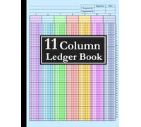 11 Column Ledger Book: Colorful Accounting Log Book for Bookkeeping, 11 Column Columnar Pad for Small Business