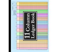 11 Column Ledger Book: Colorful Horizontal Accounting Log Book for Bookkeeping, 11 Column Columnar Pad for Small Business