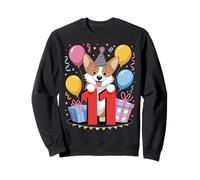 11° compleanno ragazzo ragazza 11 anni undici Corgi Felpa