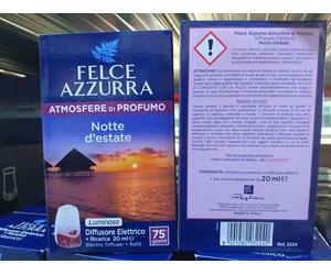 11 Conf. Felce Azzurra Diffusore Elettrico + Ricarica Profumo Notte D'estate