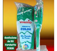 11 Confezion (220 Forchette) Vesuvio Forchetta in Plastica VERDI Tavola in Festa