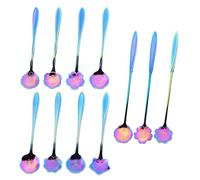 11 cucchiai di fiori colorati, set di cucchiai, cucchiaino, cucchiaino da caffè, cucchiaio squisito, cucchiaio in acciaio inox, cucchiaio da dessert, set di stoviglie, accessori da cucina