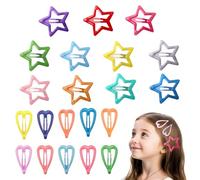 11 fermagli per capelli a forma di stella luminosa e 10 fermagli per capelli a forma di cuore, adatti per feste quotidiane, per donne, adolescenti e ragazze, adatti per vari festival