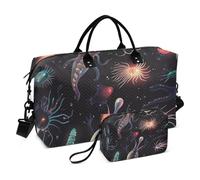 11 grandi borsoni da viaggio per il fine settimana, borsa da palestra con borsa da toilette per il viaggio, set da 2 pezzi, Mostro di colore del fumetto, 1 size