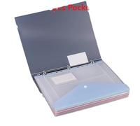 11-hole Loose-leaf File Bag, Transparent 3-hole Folder+6pcs Binder Pockets Document Pouch For Office