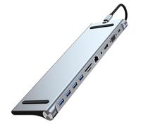 11 in 1 USB C Docking Station USB C Hub con 4K HDMI compatibile VGA Ethernet 100W PD SD/TF Audio 1* USB 3.0 3* USB2.0