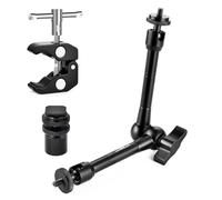 11 Inch Magic Arm con Super Clamp Regolabile, UTEBIT Braccio Magico con Filettatura 1/4" e 3/8", Fotocamera Camera Monitor Mount Supporto (Carico Max: 4,4lb/2kg) per DSLR Rig Monitor LCD Luci Flash