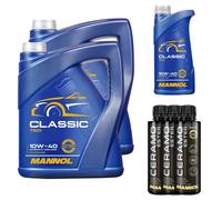 11 L MANNOL Olio Motore CLASSIC 10W-40 Insieme a 3x Additivo Ceramo Ester 9829