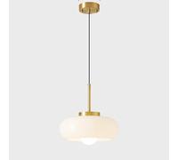 11 Lampada A Sospensione in Vetro Bianco Latte sopra Il Lavello della Cucina Lampada A Sospensione A Soffitto Cromata della metà del Secolo Lampadario Moderno in Vetro AR, White Gold Pole