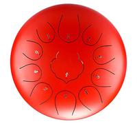11 Note 10 Pollici C Major Steel Tongue Drum, Strumenti A Percussione Con Punteggio Musicale, Applicabili All'educazione Musicale, Mind Of Mind, Meditazione Yoga (Color : Red)