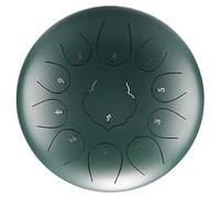 11 Note 10 Pollici C Major Steel Tongue Drum, Strumenti A Percussione Con Punteggio Musicale, Applicabili All'educazione Musicale, Mind Of Mind, Meditazione Yoga (Color : Green)