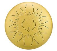 11 Note 10 Pollici C Major Steel Tongue Drum, Strumenti A Percussione Con Punteggio Musicale, Applicabili All'educazione Musicale, Mind Of Mind, Meditazione Yoga (Color : Gold)