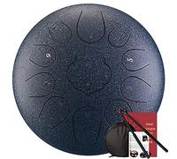 11 Note 12 Pollici Drum Della Lingua In Acciaio Da 12 Pollici, Per Campeggio, Yoga, Meditazione, Terapia Musicale, Con Tamburo Bagagliaio, 2 Bacchette, Tutorial Libro, Adesivi Note (Color : Gray)