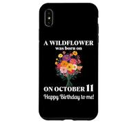 11 ottobre Nascita Fiore Calendula Cosmo Bouquet Compleanno Custodia per iPhone XS Max