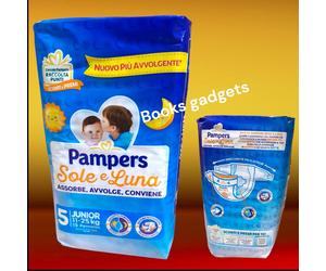 11 Pacchi (165 Pannolini) Pannolino Pampers Sole e Luna Taglia 5 (11/25 Kg)