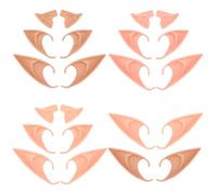 11 Paia Orecchie da Elfo,Orecchie da Elfo in Lattice Elf Ears per Halloween Carnevale Natale Mascherata Accessori Cosplay (3 Misure,Rosa,Chiaro,Scuro)