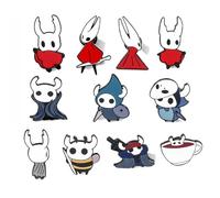 11 Pcs Hollow Knights Figure Badge Distintivo, The Knight Spilla Carina, Game Distintivo in Metallo, Hollow Knights Cosplay Accessori Borsa Decko