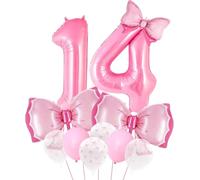 11 PCS Palloncini Compleanno 14 Anno, Decorazioni Compleanno 14 Annos, Numero 14 Compleannos, Adatto Per Feste Di Compleannos Per Ragazze, Feste A Tema Rosa