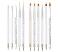 11 pennelli per nail art, pennelli per nail art, pennello per gel per unghie, kit professionale a doppia estremità per nail art, strumento per punteggiare le unghie fai da te