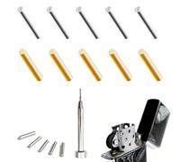 11 Pezzi Accessori per Accendini set: 10 perni per cerniera con 1 penna a percussione, per accendini Zippo di ricambio, riparazione fai da te