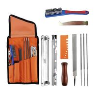 11 Pezzi Affila Catena Motosega Kit, Universale Affilatura Lama Motosega Kit Con 3 File Rotondo "5/32,3/16,7/32", Affilatore per Motosega, Affilatura per Motosega per Affilatura Lama Motosega