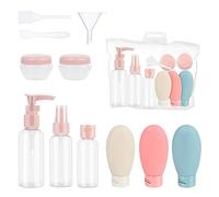 11 Pezzi Bottiglie da Viaggio in Silicone,Kit da Contenitori da Viaggio Flaconi Viaggio Ricaricabili,Kit da bottiglie da viaggio per Liquidi, Shampoo, Crema, Lozione Flaconi da Viaggio senza BPA