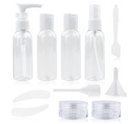 11 Pezzi Bottiglie da Viaggio Set, Contenitori da Viaggio Ricaricabili, Mini Flaconidi Plastica Liquidi Vuote, Accessori Viaggio Aereo con Custodia Trasparente per Cosmetici, Shampoo
