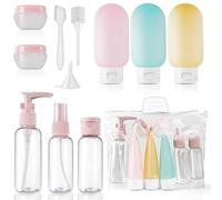 11 Pezzi Contenitori Da Viaggio Per Liquidi，30/50/60/80 ml Kit Viaggio Liquidi，Kit Viaggio in Silicone,Per Riempire Articoli da Toeletta, Shampoo, Flaconi Spray Trasparenti, Piccoli Barattoli di Crema