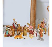 11 pezzi di presepe natalizio, statuetta della Sacra Famiglia per il