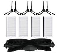 11 pezzi di ricambio per Cecotec per Conga 7490 Eternal per Genesis Roller Brush Side Brush Filter Kit, include 1 spazzola a rullo, 6 spazzole laterali, 4 filtri