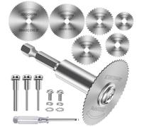 11 Pezzi Dischi da Taglio per Trapano, Mini Lame da Sega HSS Seghe Circolari Lame con (60mm) Gambo Esagonale da 1/4" per Tagliare Legno Plastica Metallo