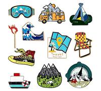 11 pezzi Distintivi di smalto Distintivi di spille Spille per badge in metallo Spille per donna uomo adolescente Bello per borse Giacche Zaino Jeans Artigianato fai-da-te (Go Wild)