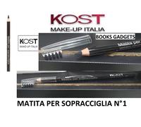11 pezzi Kost Make Up Italia MATITA SOPRACCIGLIA N°1 Nero con Pettine Separatore